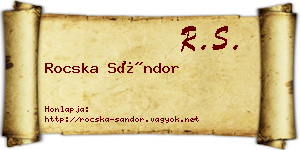 Rocska Sándor névjegykártya